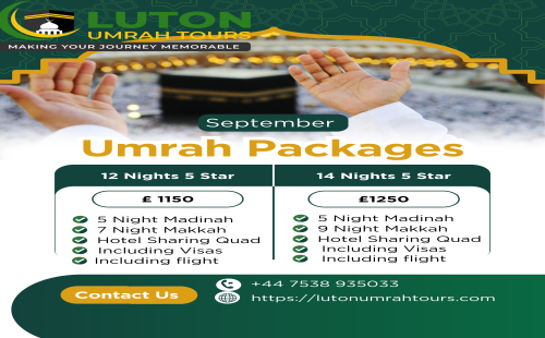 Cheap Umrah Packages 2025 | Umrah 5 Star Packages Luton UK