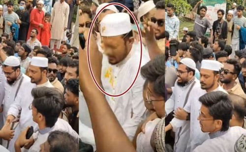 ঝিনাইদহে জুমার নামাজ শেষে নাসীরুদ্দীন পাটওয়ারীর ওপর হামলা, থানায় অবস্থান
